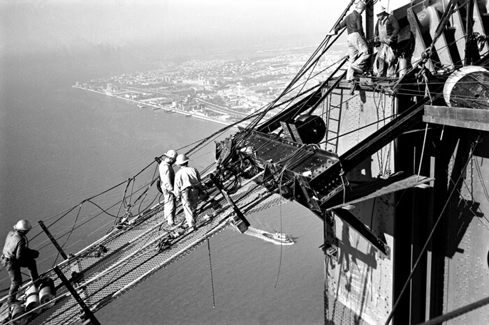 Construção da ponte em 1960