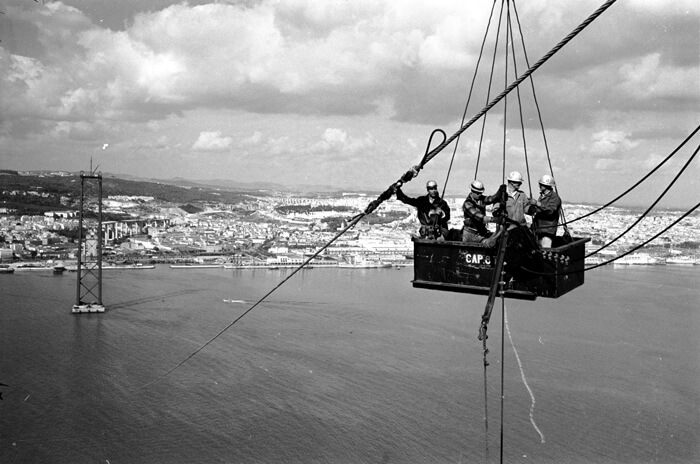 Construção da ponte em 1961