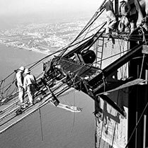 Construção da ponte em 1960