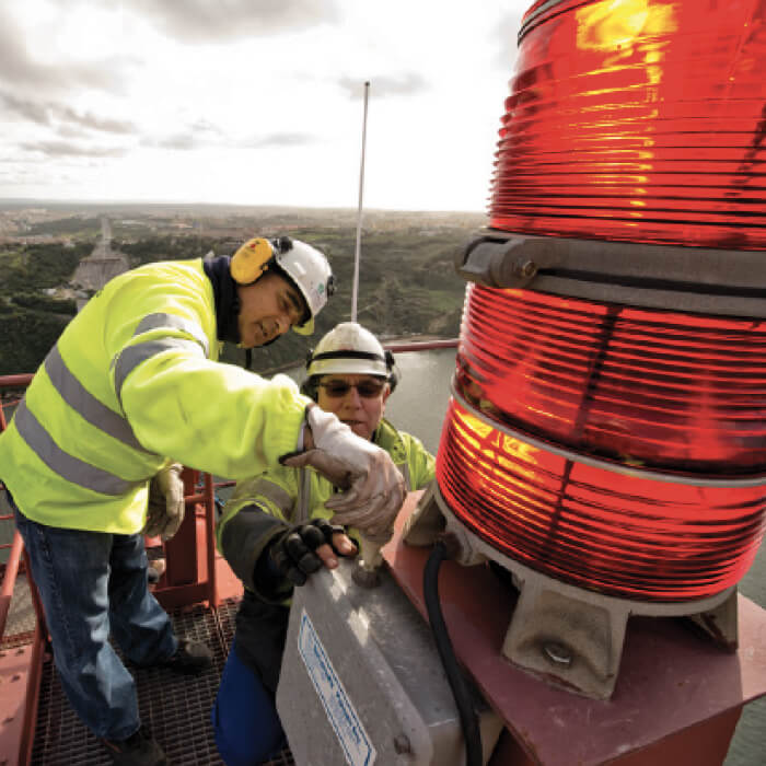 Intervenção nos sinais luminosos da ponte